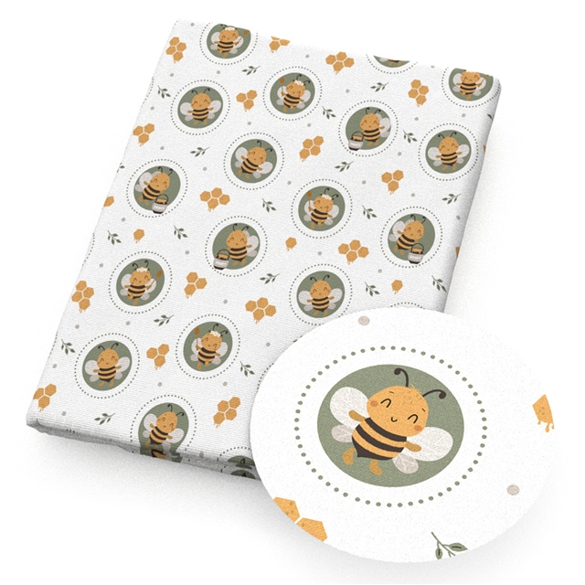 polyester cotton geometric bee series polyester cotton fabric set (10 pcs/set) polyester cotton fabric,20*20cm(7.9*7.9