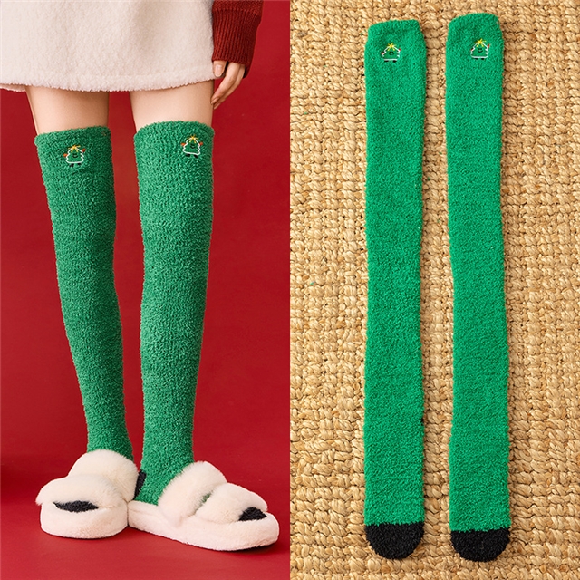 free size coral fleece and thickened knee high socks