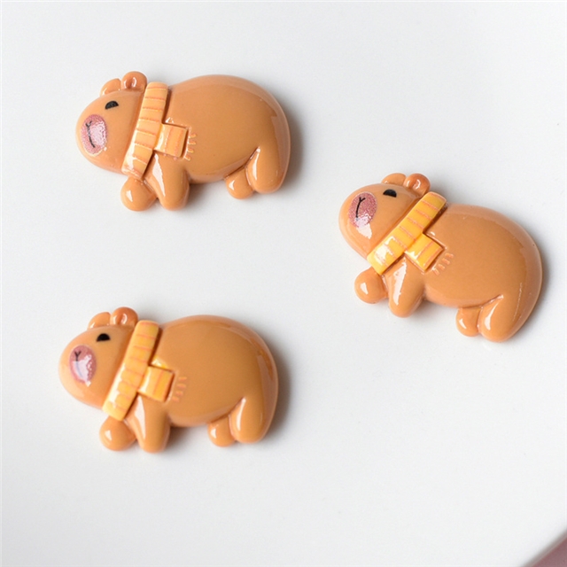 plastic/resin cute capybara 3d resin accessories