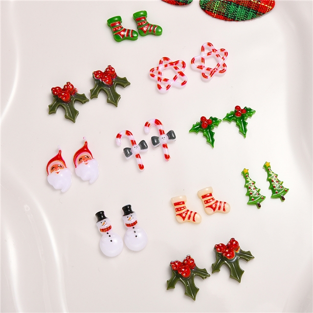 resin christmas series mini 3d resin nail accessories
