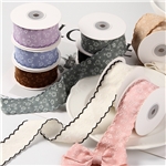 twill embroidery flower bow ribbon