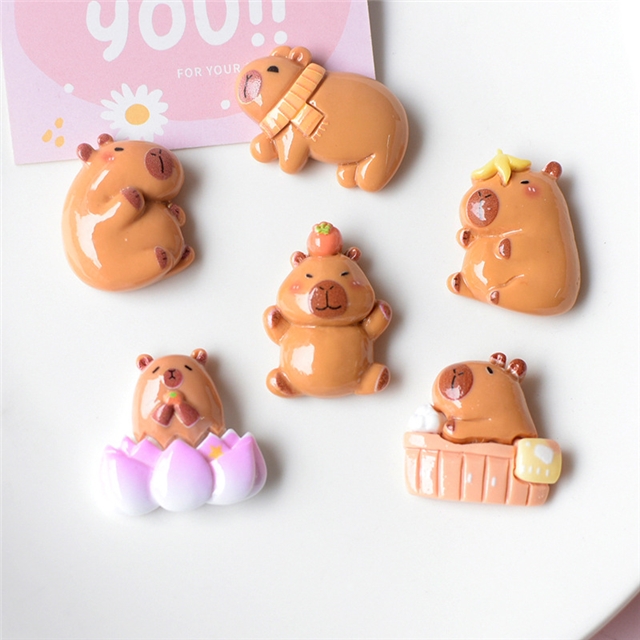 plastic/resin cute capybara 3d resin accessories