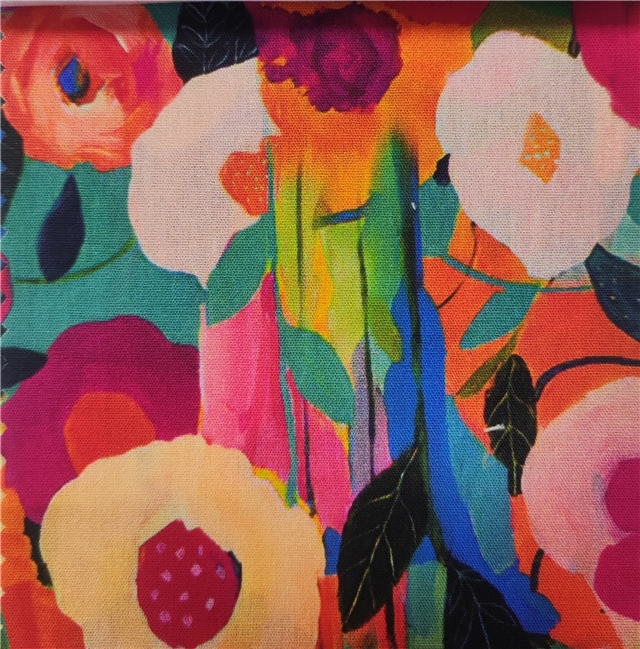 oil painting style cotton digital printed fabric