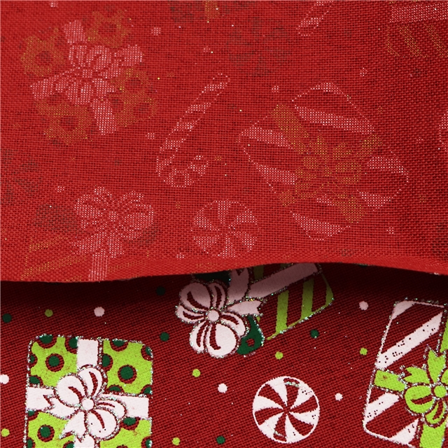christmas present ink printed imitation linen fabric