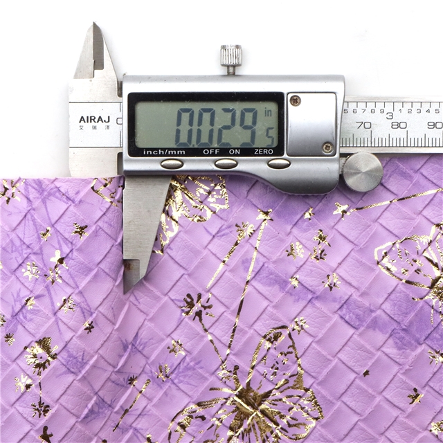 synthetic leather bump texture gold hot stamping butterfly woven pattern faux leather