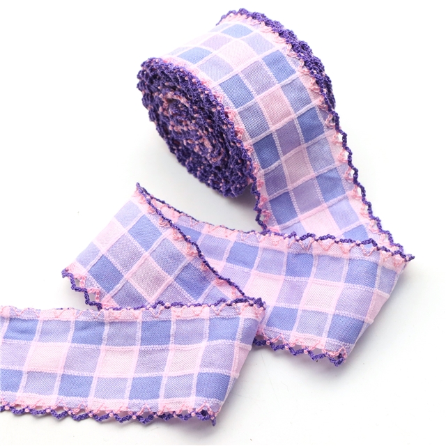 chenille jacquard plaid double layer two-color hook ribbon