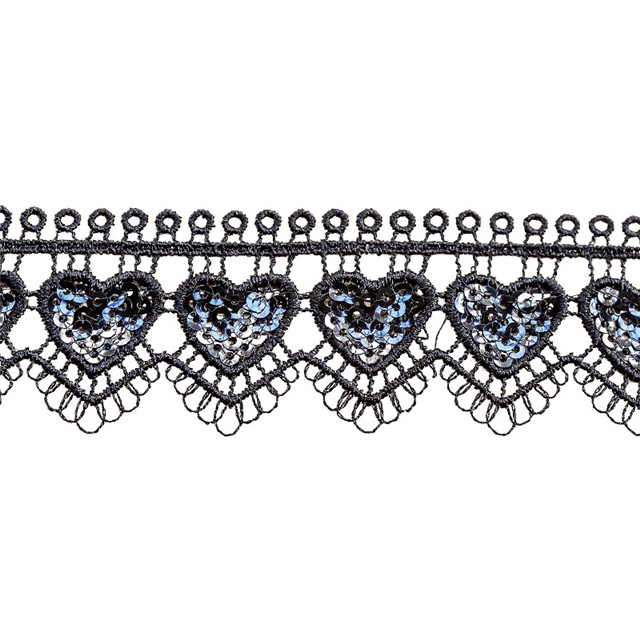 sequins heart water soluble lace