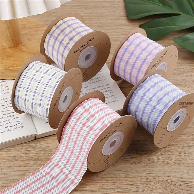 polyester cream two-color checkered woven tape