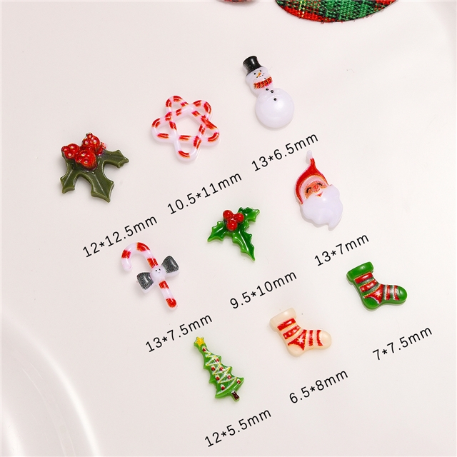 resin christmas series mini 3d resin nail accessories