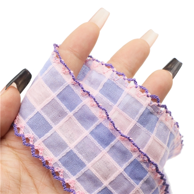 chenille jacquard plaid double layer two-color hook ribbon