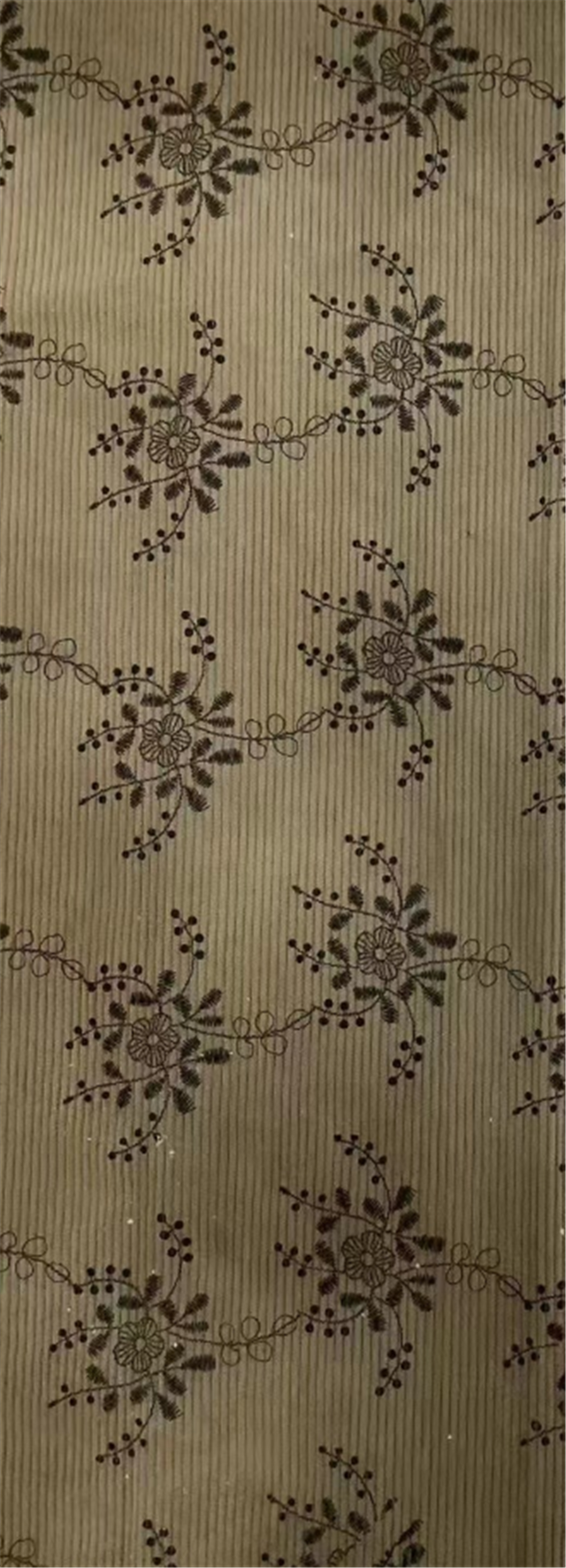 leaf flower printed corduroy fabric