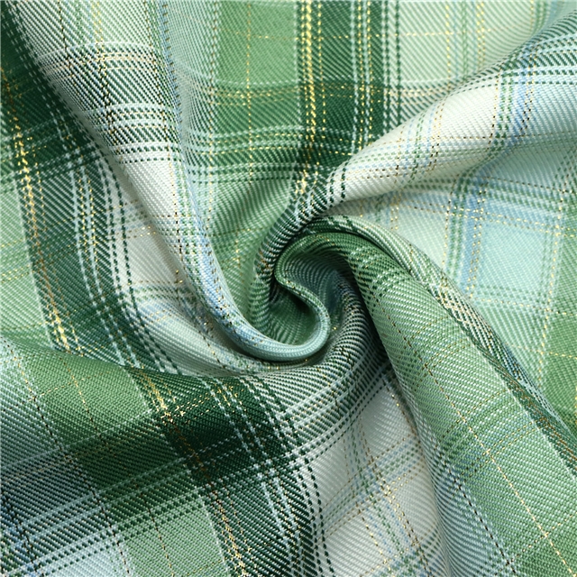 bright silk two-color checkered twill fabric 5#green,50*150cm(19.7*59.1