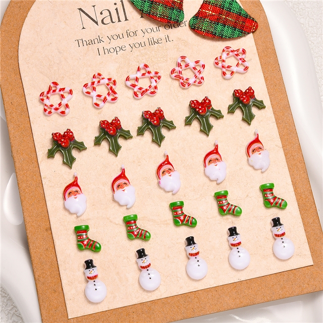 resin christmas series mini 3d resin nail accessories