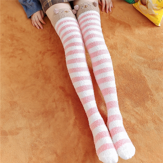 free size coral fleece and thickened knee high socks