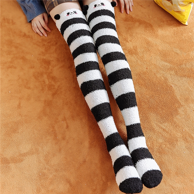 free size coral fleece and thickened knee high socks