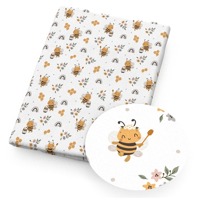 polyester cotton geometric bee series polyester cotton fabric set (10 pcs/set) polyester cotton fabric,20*20cm(7.9*7.9