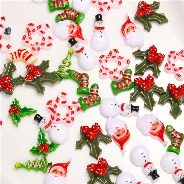 resin christmas series mini 3d resin nail accessories