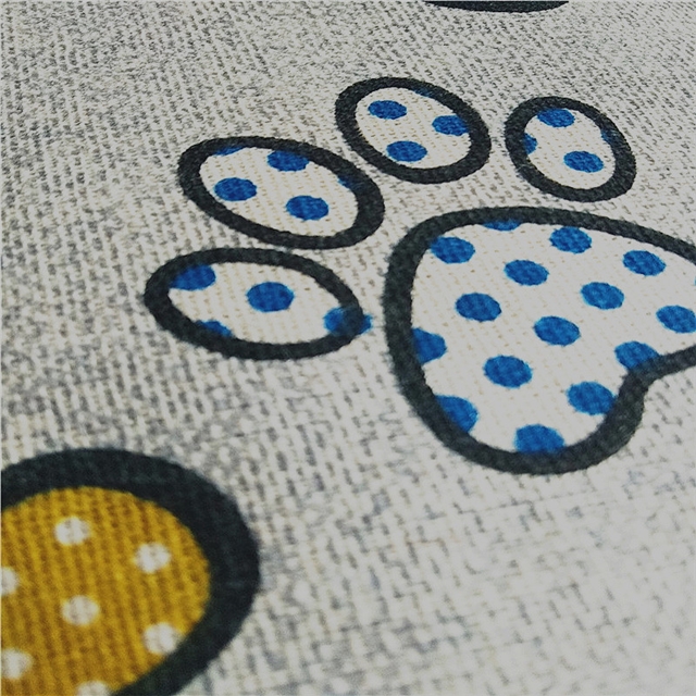 cotton and linen dog bone footprint printing