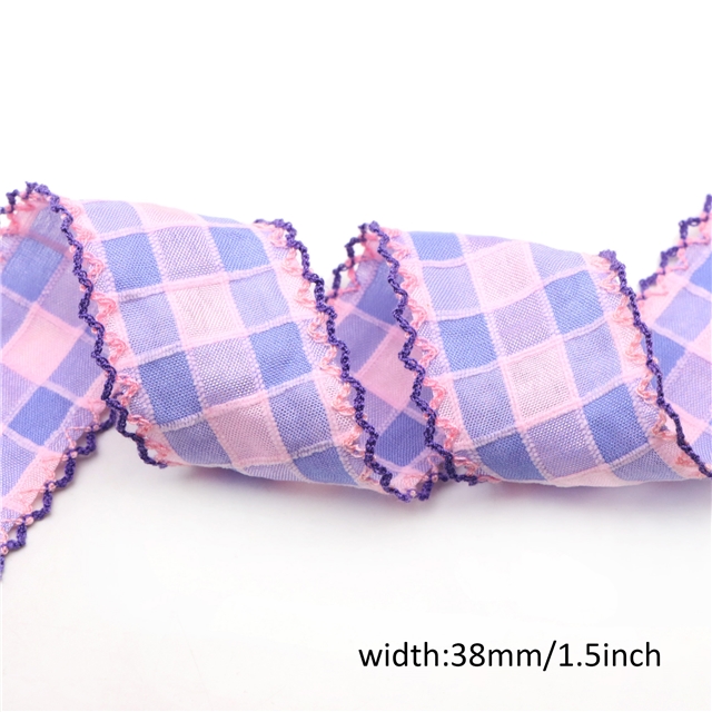 chenille jacquard plaid double layer two-color hook ribbon