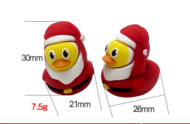silicone three-dimensional christmas duck silicone bead