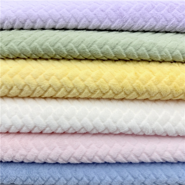 plain embossed checkered woven velvet fabric