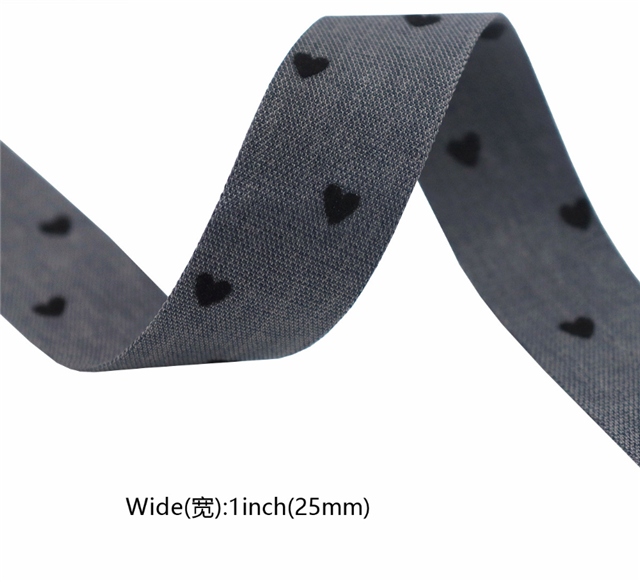 velvet dot heart fabric cut to stripe