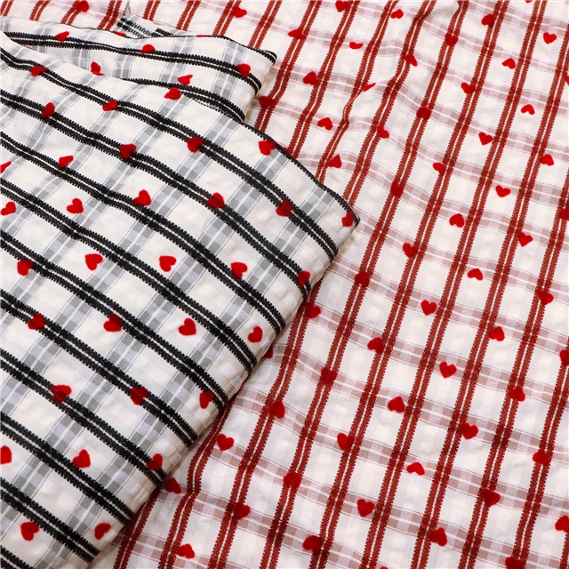 velvet heart striped plaid polyester fabric