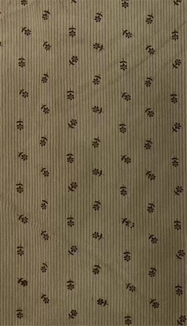 floral printed corduroy fabric