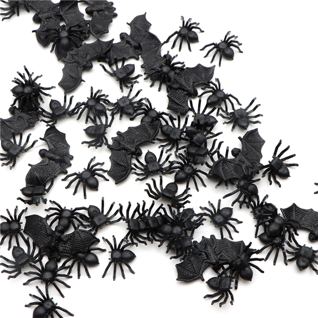 plastic mixed halloween mini plastic bat spider decoration prank insect toy mixed halloween mini plastic bat spider decoration prank insect toy