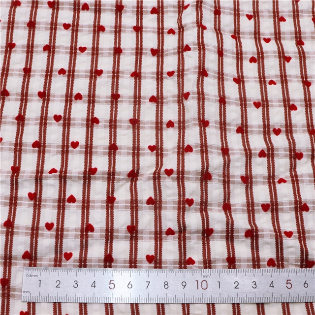 velvet heart striped plaid polyester fabric