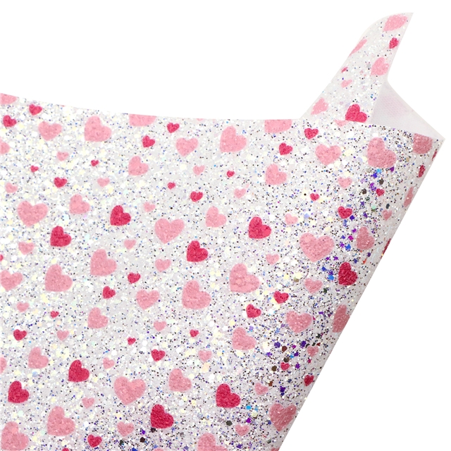 synthetic leather heart chunky glitter big small sequins mixed faux leather