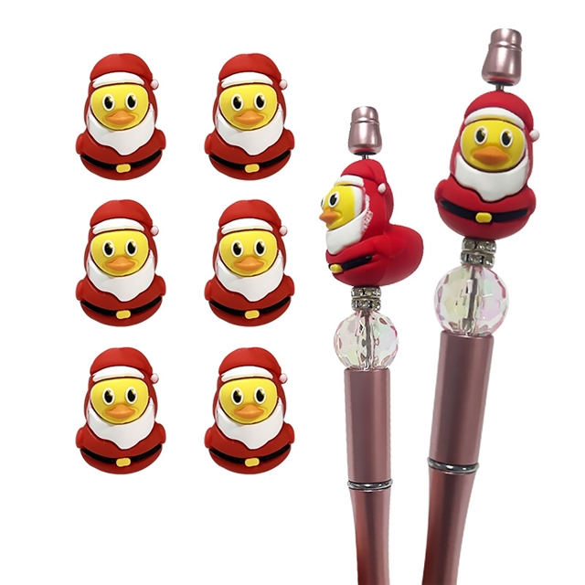 silicone three-dimensional christmas duck silicone bead