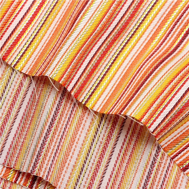 metallic embroidery threads rainbow color striped yarn dyed fabric 