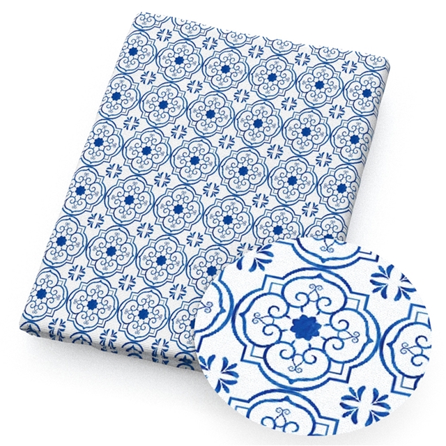 polyester cotton geometric lemon series polyester cotton fabric set (6 pcs/set)
