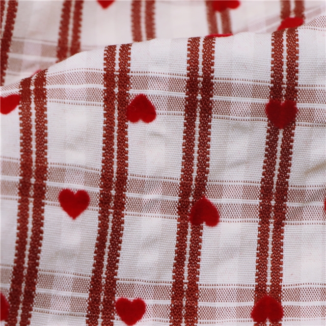 velvet heart striped plaid polyester fabric