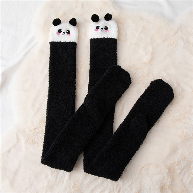 free size coral fleece and thickened knee high socks