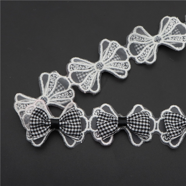 mesh satin ribbon bow lace grid,1yard