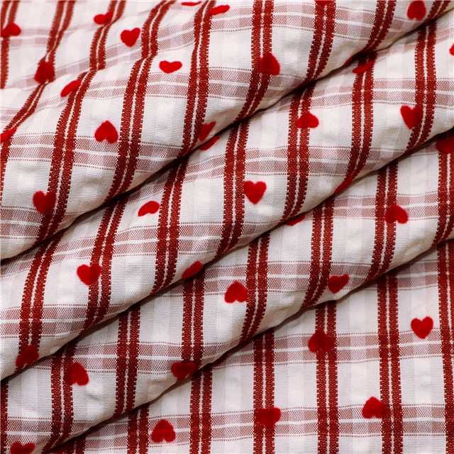 velvet heart striped plaid polyester fabric