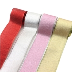 63mm metallic thread  ultrasonic embossedWired Hemming Ribbon