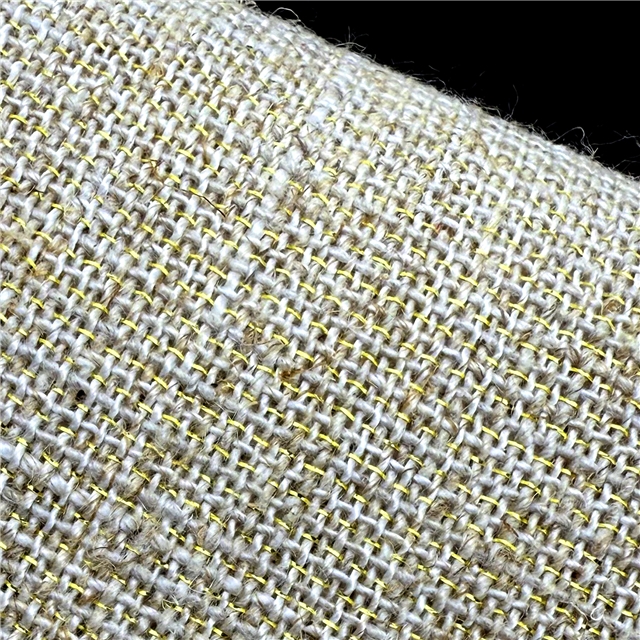 gold thread weaving linen fabric
