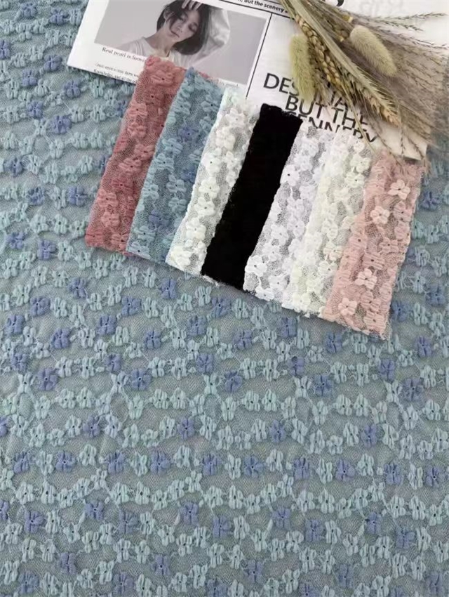 2 ways bubble flower lace fabric