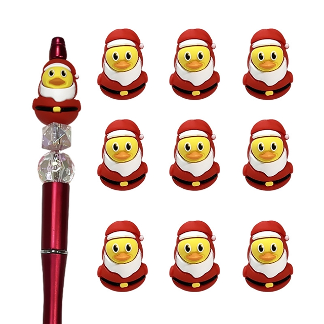 silicone three-dimensional christmas duck silicone bead