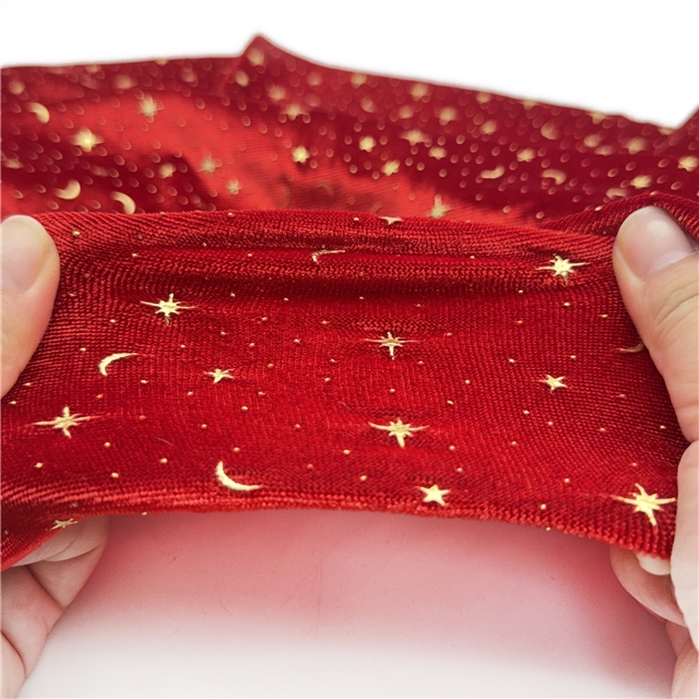 2 ways hot stamping star moon velvet fabric