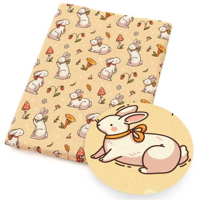 polyester cotton animal mushroom series polyester cotton fabric set (4 pcs/set)