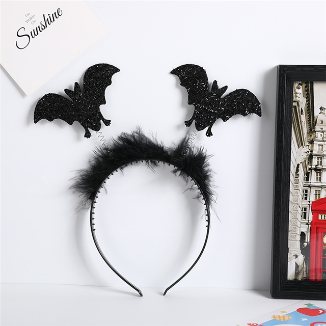 fabric halloween pumpkin spider bat funny headband