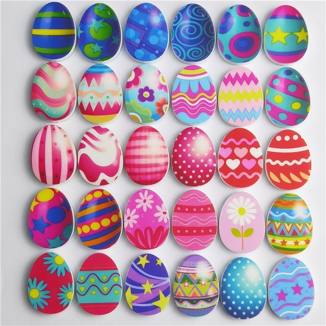 silicone mixed easter egg printing silicone beads