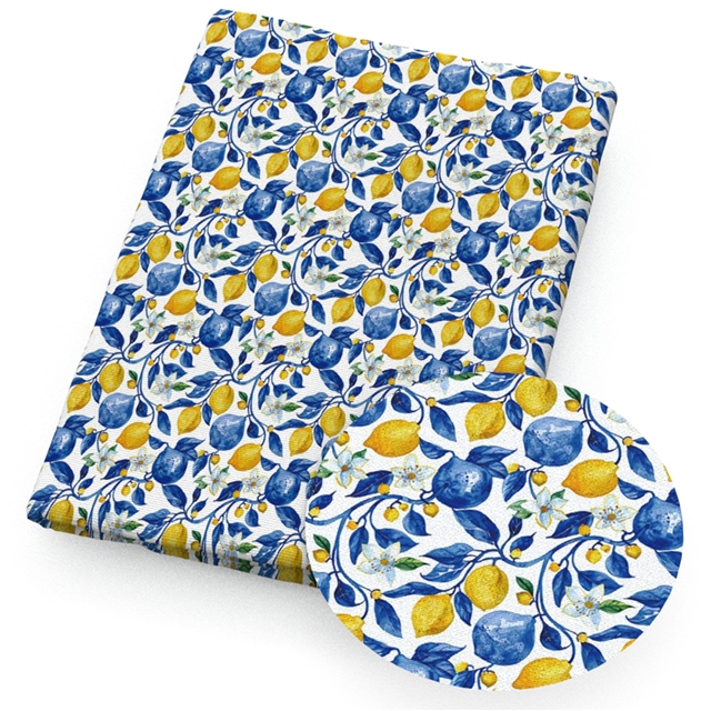 polyester cotton geometric lemon series polyester cotton fabric set (6 pcs/set)