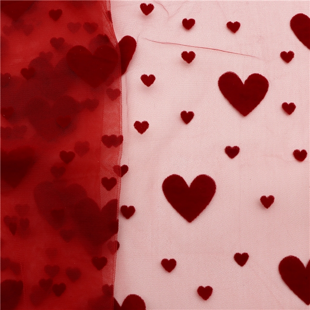velvet heart mesh fabric