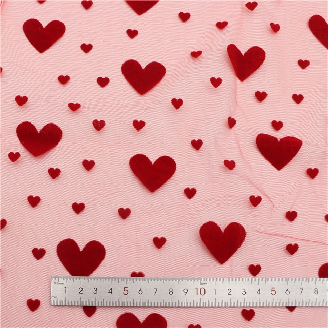 velvet heart mesh fabric