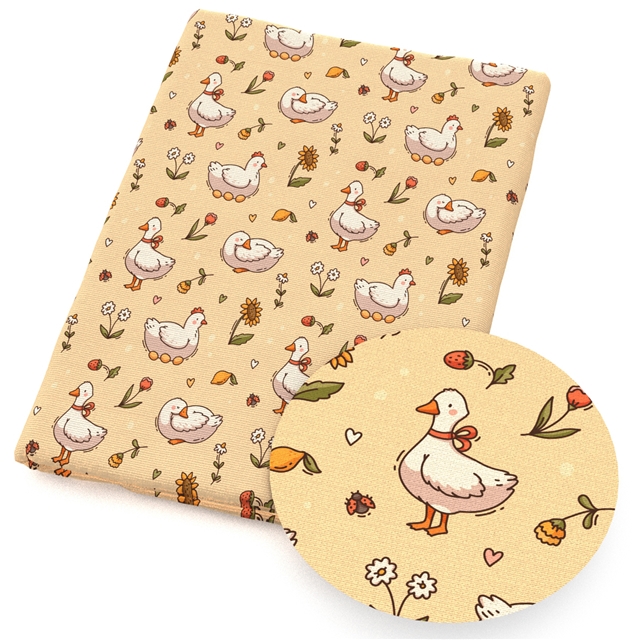 polyester cotton animal mushroom series polyester cotton fabric set (4 pcs/set)